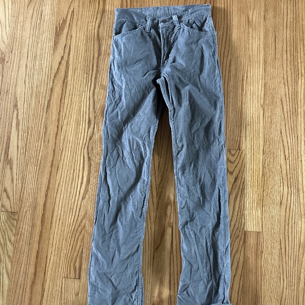 Vintage 70's Levi's Corduroy Pants Men's 28x32 White Tab Rare Grey